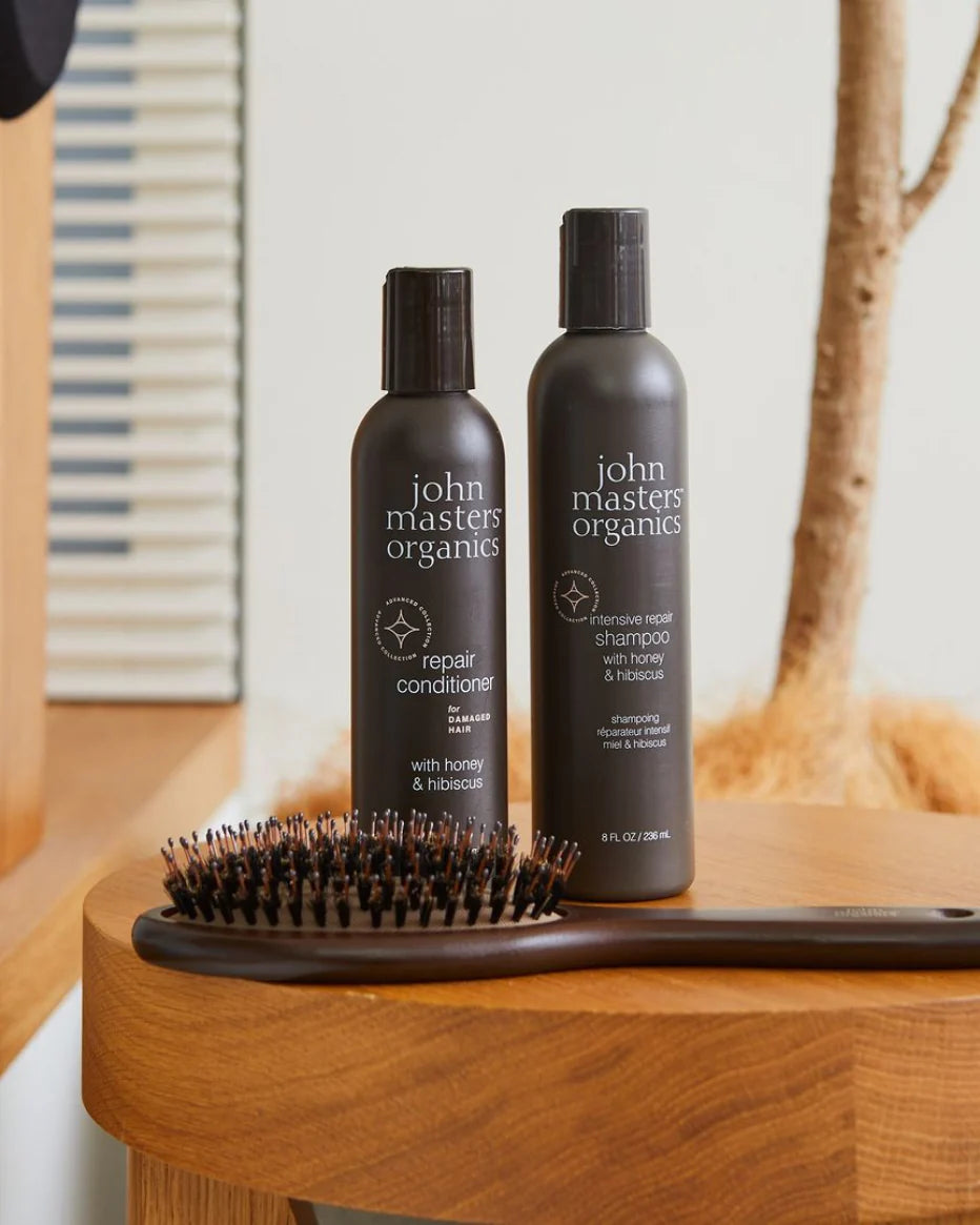 John Masters Organics Revitalisant réparateur pour cheveux abîmés au miel et à l'hibiscus - 177ml