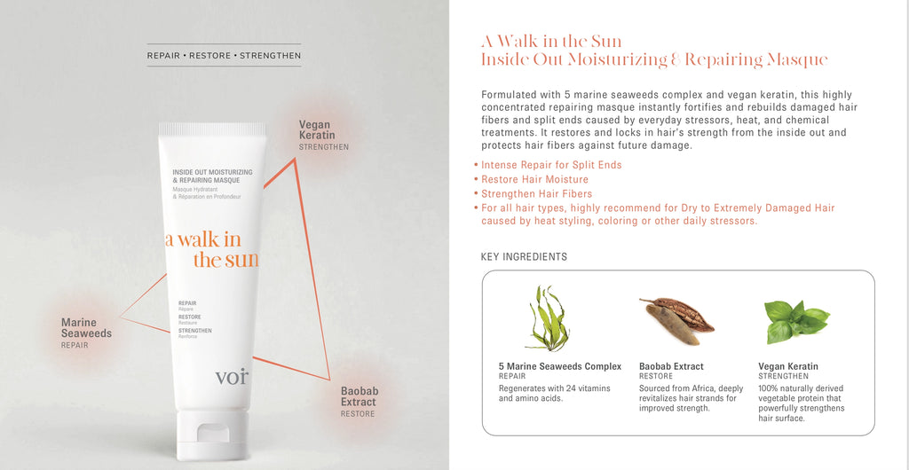 Voir haircare masque hydratant réparateur