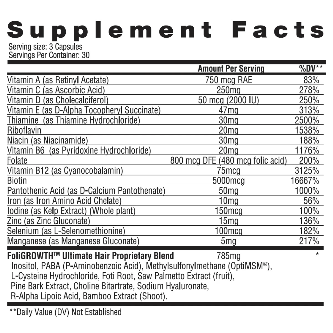 Advanced trichology supplément FoliGROWTH Nutraceutique capillaire ultime - 90 capsules