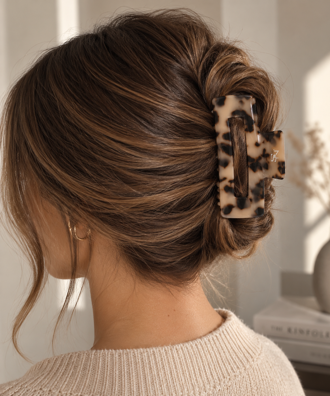 Pince rectangulaire - Écaille beige