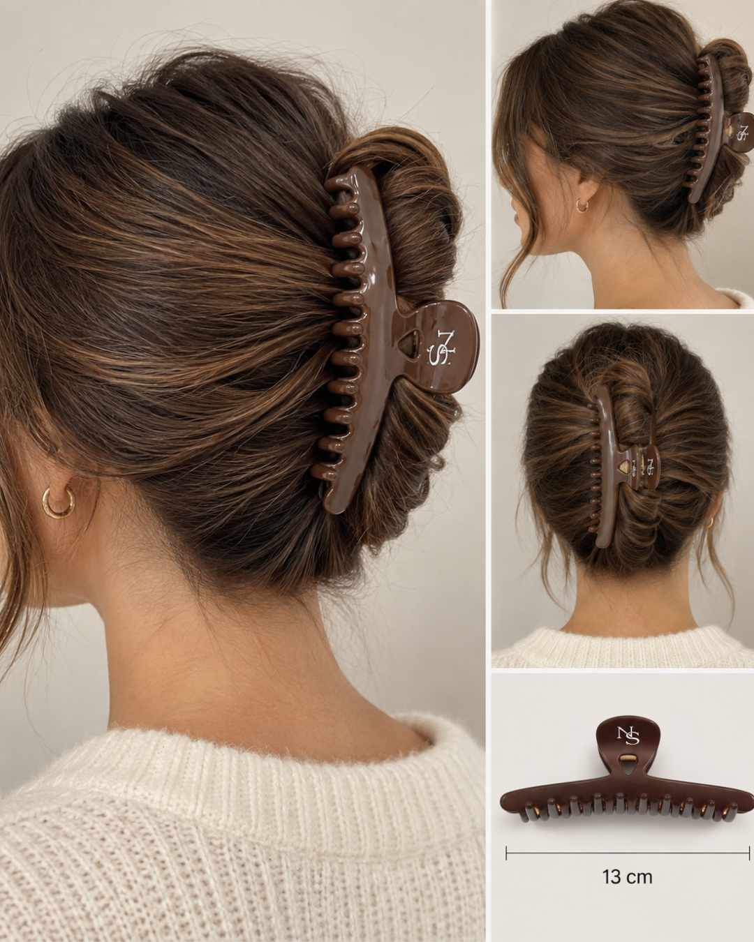 Pince compacte cheveux fins - Chocolat au lait