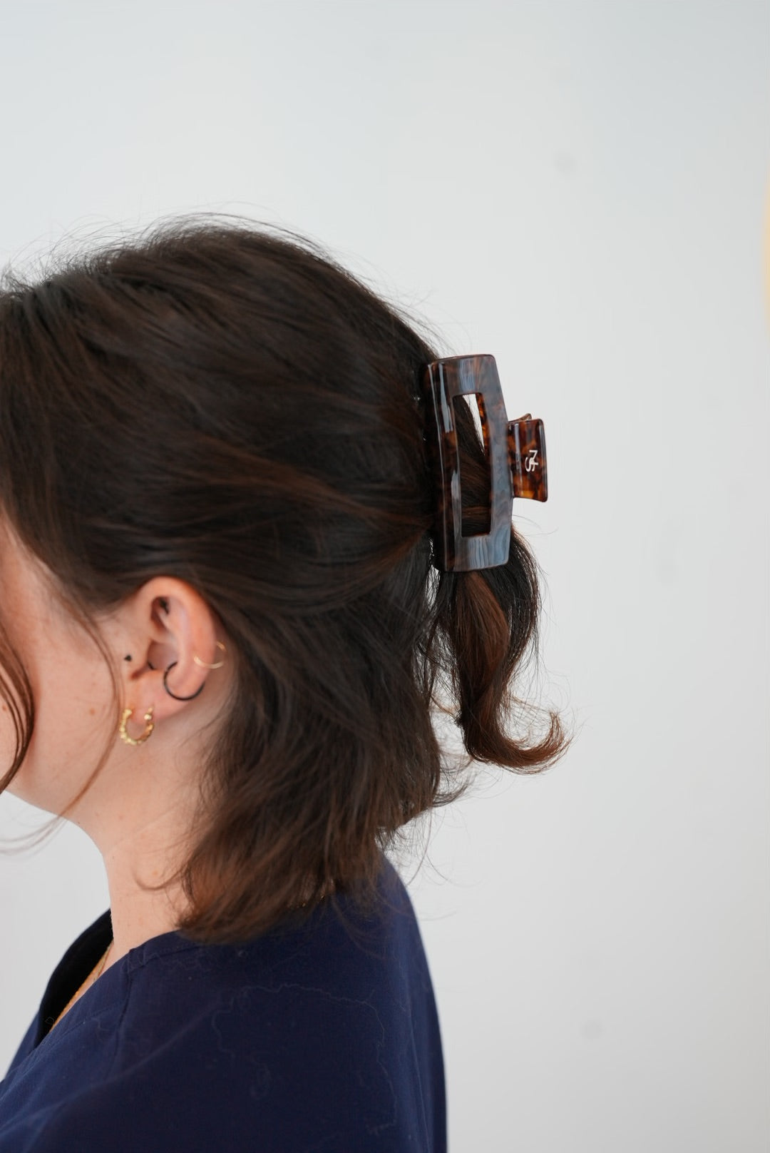 Pince rectangulaire - écaille espresso