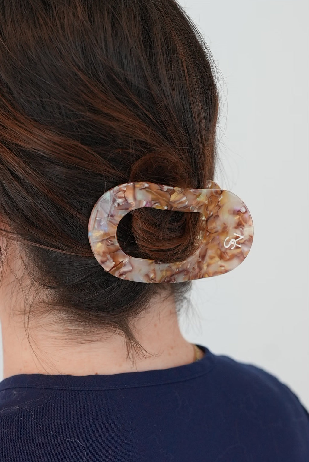 Pince à cheveux plate -  écaille multicolores