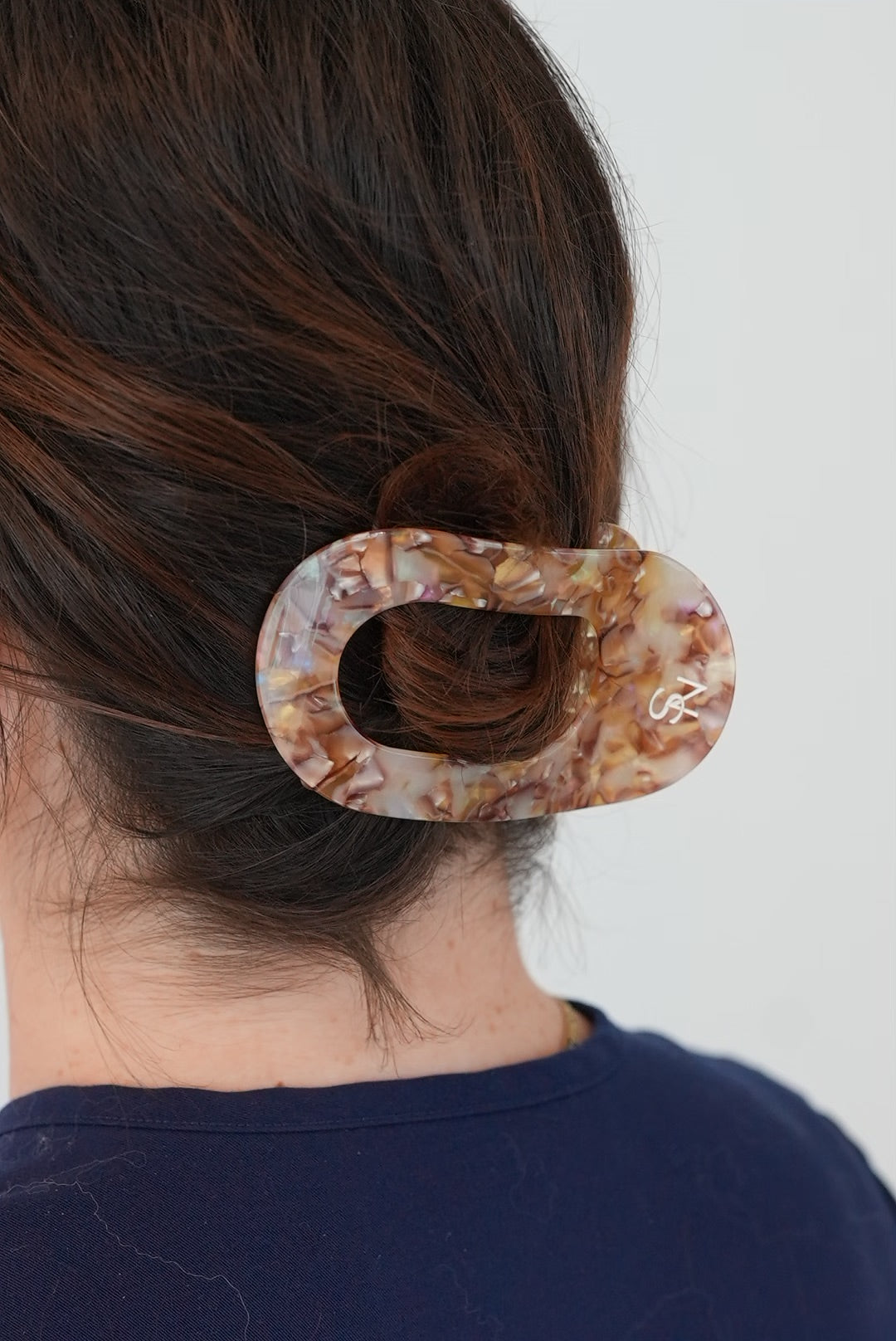 Pince à cheveux plate -  écaille multicolores