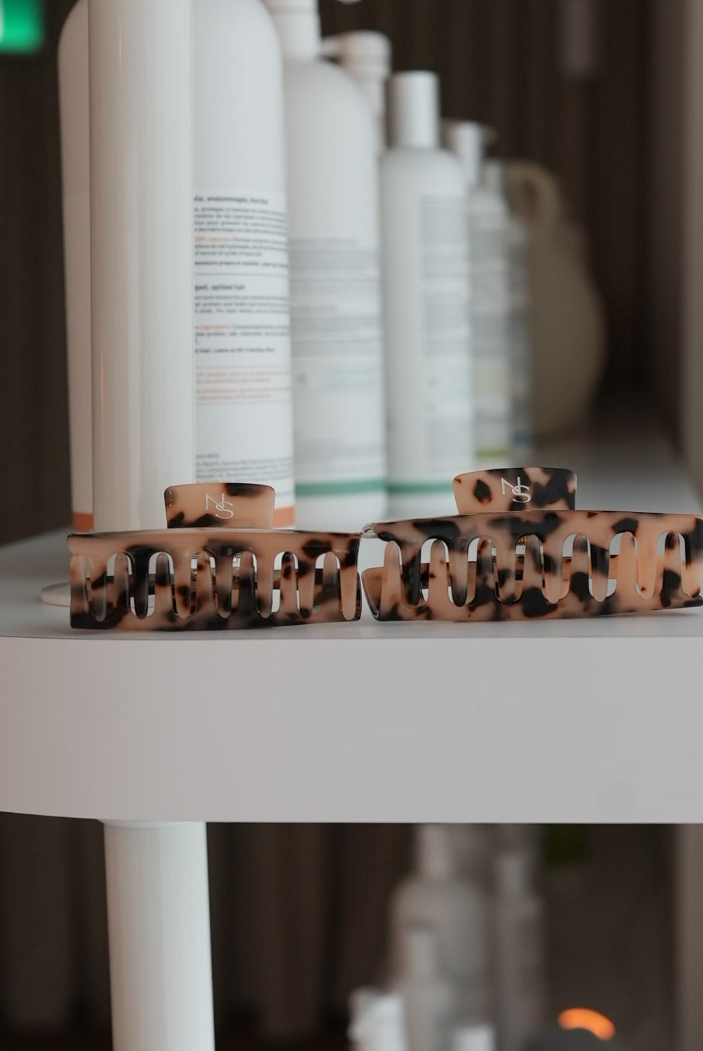 Pince rectangulaire - écaille beige