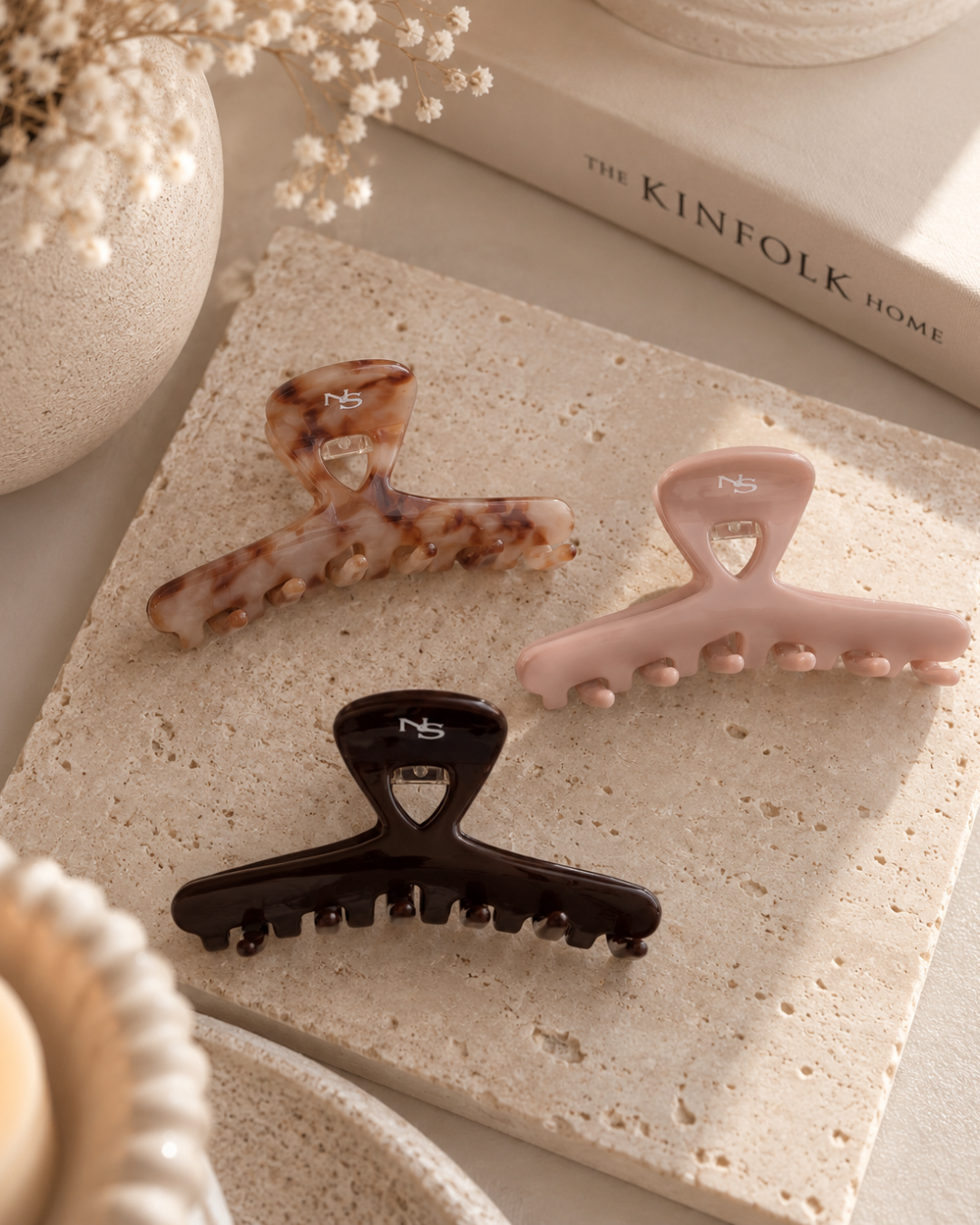 Pince compacte cheveux fins - Rose poudré