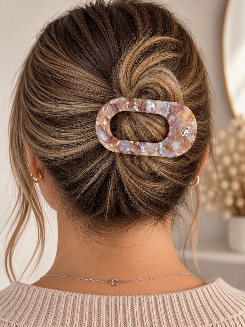 Pince à cheveux plate -  Écaille multicolore