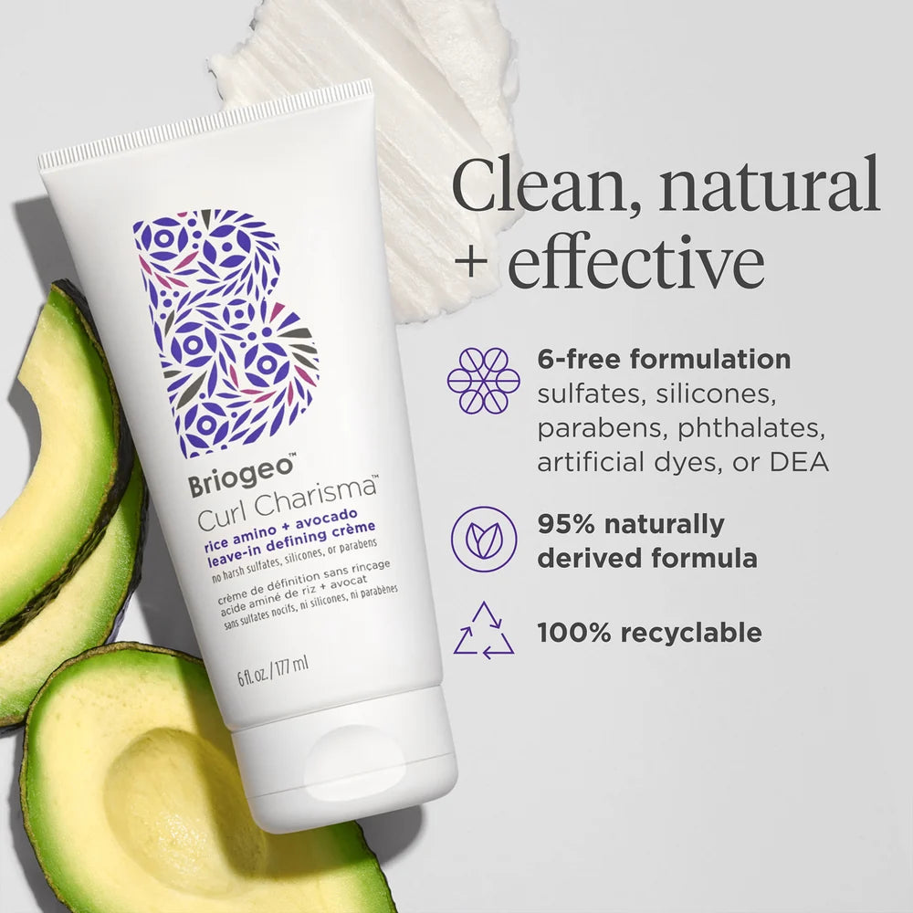 Briogeo Crème de Définition Sans-Rinçage Acide Aminé de Riz + Avocat Curl Charisma - 177 ml