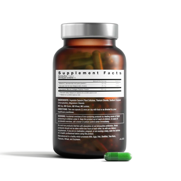 Advanced trichology Nutraceutique Derma-fer - 60 capsules