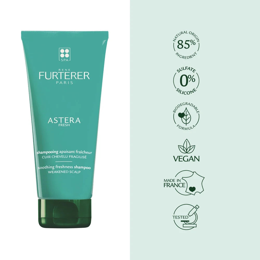 René Furterer Astera Fresh Shampoing Apaisant Fraîcheur aux Huiles Essentielles - 200 ml